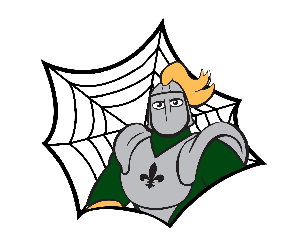 Knight Domains logo of Norby Knight in front of a spiderweb