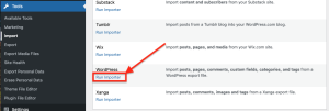 Import wordpress file.